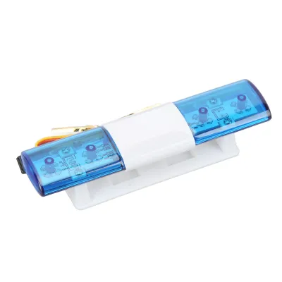 Imagen del producto de Luz policial LED de control remoto, diseño de simulación sencilla, con 4 modos. Lámpara intermitente policial LED para vehículos de control remoto a escala 1/8 y 1/10, color azul