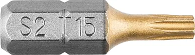 Produktbild von GRAPHITE bit torx t15, 25 mm s2 tin, 2 auf einer blase