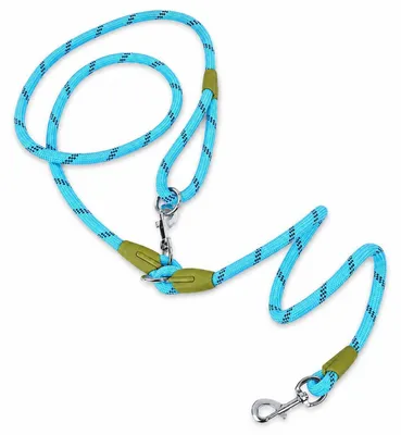 Image de Laisse pour chien sans main, portée sur les épaules, couleur bleue, robuste, réfléchissante