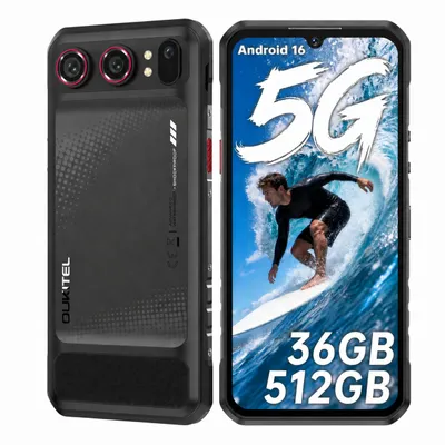 Image de OUKITEL WP68 Air Téléphone Portable Incassable 5G Android 16, 36 Go + 512 Go, Batterie 8000 mAh, Écran 6,88" 120 Hz, Appareil Photo 64 MP, NFC, Noir, Image générée par une IA
