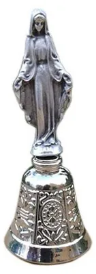 Marien-Glocke aus versilbertem Metall, Höhe 9 cm