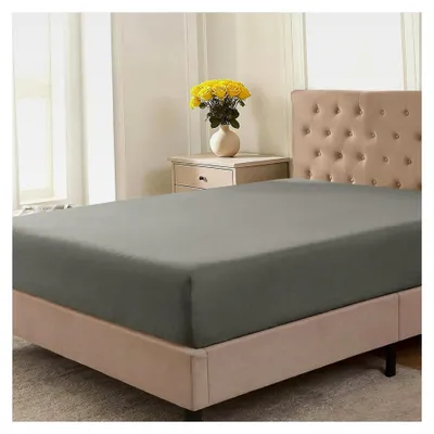 Produktbild von Spannbettlaken 140x200cm aus 100% Baumwolle, , für Matratzenhöhe bis 30 cm, Dunkelgrau