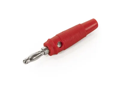 Produktbild von Bananen-Stecker McPower, 4 mm, Querloch, Druckfeder, rot
