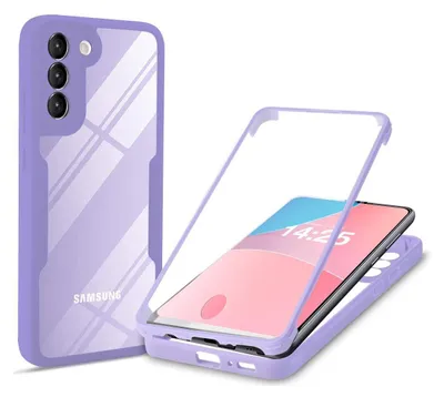 Produktbild von 360 Grad Rundum Schutz Handyhülle für Samsung Galaxy S21 5G Full Cover Vollschutz Case Farbe: Violett