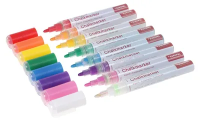Image de Europel - Marqueur craie europel waterproof 3-6mm ass 8 pcs