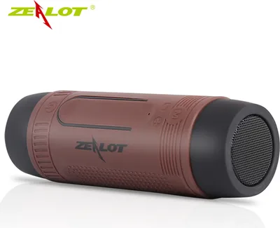 Obrázok produktu pre Prenosný vonkajší Bluetooth reproduktor ZEALOT S1, podporuje TF kartu/AUX-IN/FM rádio, s LED osvetlením, handsfree s mikrofónom, vstavaná lítium-iónová batéria s kapacitou 4000 mAh, hnedý