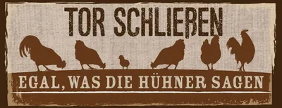 Produktbild von vianmo Holzschild 10x27 cm Tor Schließen egal, was die Hühner sagen