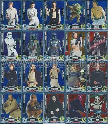 Produktbild von FAMOV1 - Spar 7 - ALLE 20 Star Karten - Deutsch - Star Wars Force Attax - Movie Cards