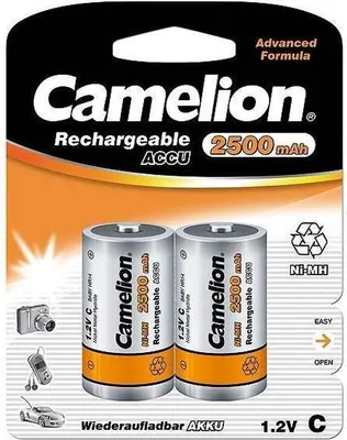 Produktbild von Camelion NH-C2500BP2, Wiederaufladbarer Akku, C, Nickel-Metallhydrid (NiMH), 1,2 V, 2 Stück(e), 2500 mAh