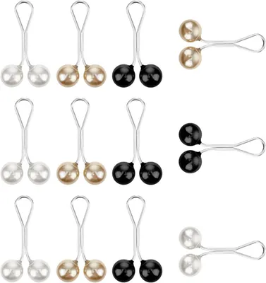 Imagen del producto de Alfileres con cuentas, 12 unidades, metal, cuentas de 8 mm, para hijab y bufandas