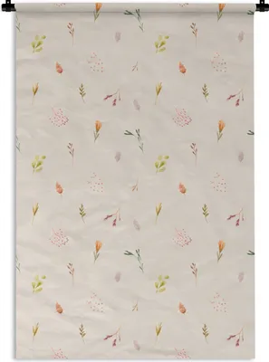 Produktbild von MuchoWow® Wandteppich Wandbehang Blumen - Pastell - Muster 120x180 cm Tapisserie Dekoration Wandtuch - Schlafzimmer - Dekorationen für das Haus