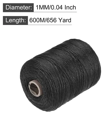 Image de TorsadšŠ Mason Ligne Nylon Ficelle Corde Cordon Noir 600M/656 Yard 1MM Diamšštre pour Filet, AmšŠnagement paysager, AmšŠlioration Maison, Bricolage