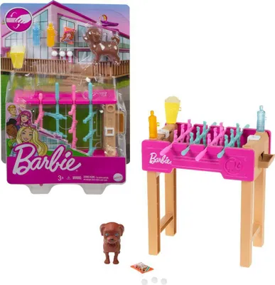 Produktbild von Barbie Mini-Fußballtisch Spielset mit Hund - Barbie Spielzeug