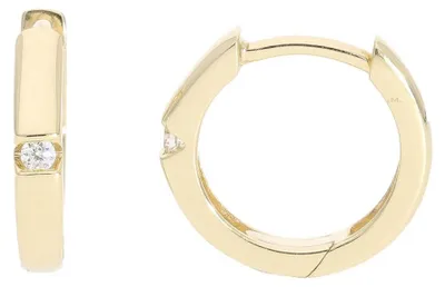 Produktbild von Creolen Gold 585 mit Brillant JL10-06-3664 JuwelmaLux
