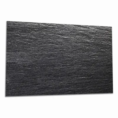 Produktbild von Wallario Herdabdeckplatte aus Glas, Größe 80 x 52 cm 1-teilig, Motiv Muster schwarz-weiße Steintafel Optik