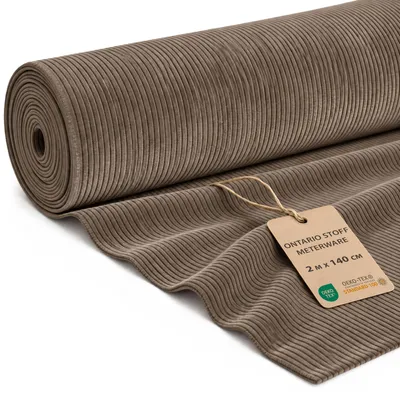 Produktbild von Cordstoff Meterware Cord Stoff Polsterstoff Möbelstoff 2 m x 140 cm Braun