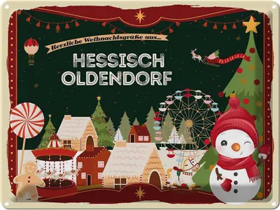 Produktbild von vianmo Blechschild 30x40 cm Weihnachtsgrüße aus Hessisch Oldendorf Weihnachten