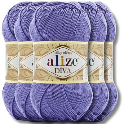 Produktbild von Alize 5x 100g Diva Wolle, Uni, Häkeln, Stricken (851)