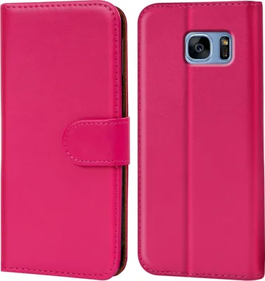 Produktbild von Conie Klapp Tasche für Samsung Galaxy S7 Edge Kartenfach Rundumschutz Hülle in Pink