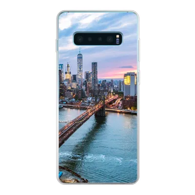 Produktbild von MuchoWow® Handyhülle Schutzhülle Hülle für Samsung Galaxy S10 Plus New Yorker Skyline an der Brooklyn Bridge Silikon Softcase Handy Hülle - Schutzhülle