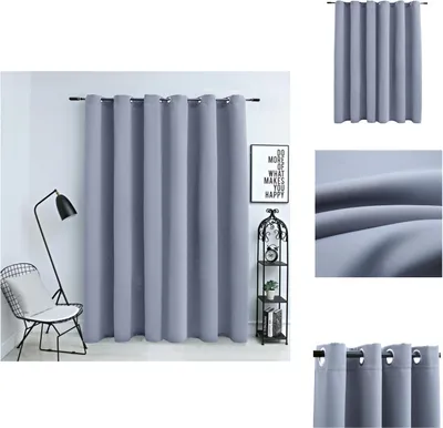 Immagine prodotto di vidaXL Tenda oscurante con occhielli in metallo grigio 290 x 245 cm - Tende e tendaggi