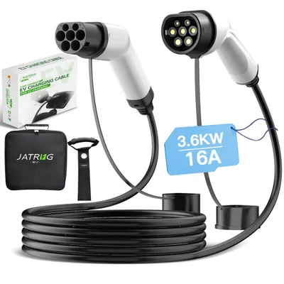 Immagine prodotto di JATRHG Cavo di ricarica EV 3,6KW 16Amp /Monofase/ 5 metri/Veicolo elettrico e ibrido plug-in Tipo 2 a Tipo 2
