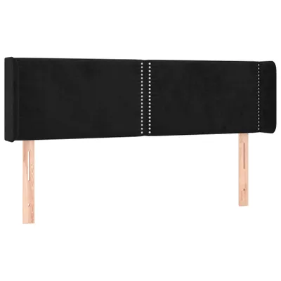 Produktbild von vidaXL Kopfteil mit Ohren Schwarz 147x16x78/88 cm Samt