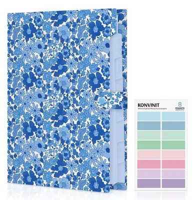 Image de Classeur à onglets A4 avec 8 compartiments, robuste et étanche, en plastique PP, de couleur bleue
