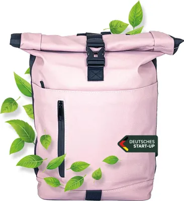 Produktbild von FELSKRAFT MK1 Rolltop Rucksack | Wasserdichter Laptop Rucksack | Rollrucksack, Reiserucksack, Tagesrucksack, Schulrucksack - Farbe: Rosa