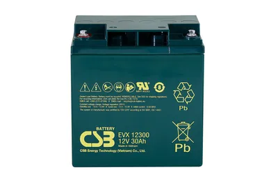 Zdjęcie produktu dla Akumulator kwasowo-ołowiowy CSB EVX12300 12V 30Ah z gwintem wewnętrznym M5, odporny na pracę cykliczną