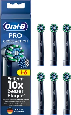 Produktbild von Oral B Aufsteckbürsten Zahnpflege Pro CrossAction 6 Stück für elektrische Zahnbürsten Pflege