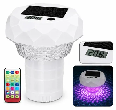 Produktbild von Solar Pool Dosierschwimmer 3-in-1 LED Thermometer Chlor Spender IP68 für Whirlpool und Teich