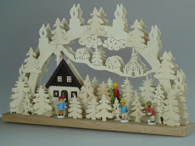 Produktbild von Original Erzgebirgischer Marken Schwibbogen Lichterbogen 50 x 31 cm S50-4_3