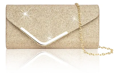 Productafbeelding van Solidchoice - Glanzende Clutch voor Avond, Sequins en Elegantie in Champagnekleur
