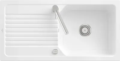 Produktbild von Villeroy & Boch 338602KG Linara 60 Keramikspüle Einbauspüle Unterschrankbreite ab 60 cm Snow White Excenterbetätigung - inkl.