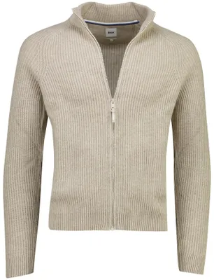 Produktbild von Brax Strickjacke beige mit Reißverschluss aus Wolle-Kaschmir-Mix