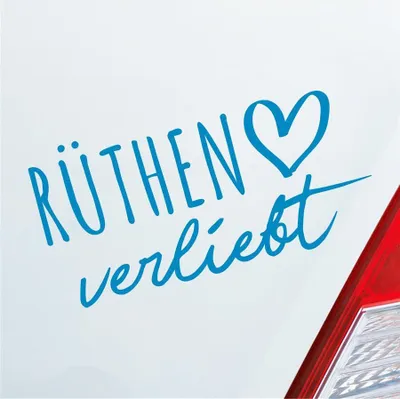 Produktbild von Auto Aufkleber Rüthen verliebt Herz Stadt Heimat Liebe Car 19x10 cm Hellblau Sticker Heckscheibenaufkleber