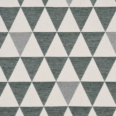 Produktbild von Dekostoff Meterware Doubleface Premium Triangel Retro grün hellbeige