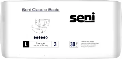 Zdjęcie produktu dla Pieluchomajtki Seni CLASSIC BASIC, duże (4x30szt.),