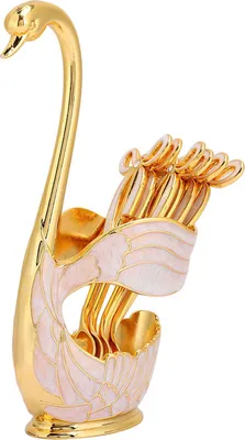 Obrázok produktu pre Qcwwy Podporná súprava pre elegantné čajové kocky s podporou ovocia Swan - elegantné nádoby v európskom štýle ideálne pre páry (zlatá a biela)