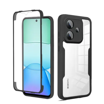 Produktbild von 360 Grad Handyhülle für Xiaomi Redmi 13 /Poco M6 Schutz Hülle mit Displayschutz Schwarz