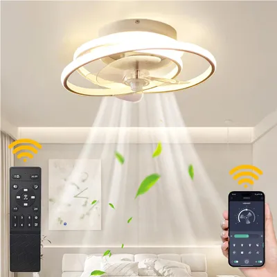 Immagine prodotto di Ventilatore da soffitto con illuminazione, Lampada da soffitto a led 86w con telecomando, Plafoniera a led dimmerabile soggiorno camera da letto lampada soffitto