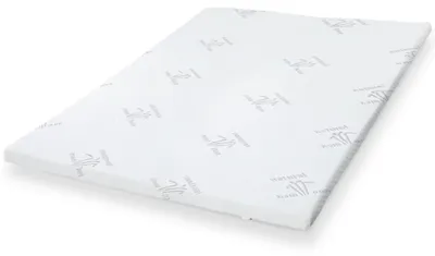 Produktbild von The White Stone Topper 180x200 cm aus Naturlatex, Abnehmbar 5 cm | Atmungsaktiver und Hypoallergener Bambusstoff | Eckgummis zur Befestigung | Matratzenauflage