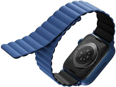 Obrázek produktu pro Uniq Revix, Pásek, Chytré hodinky, Černá, Modrá, Apple, Apple Watch 42/41/40mm, Silikon, Nerezová ocel