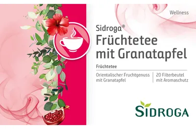 Produktbild von Sidroga Früchtetee mit Granatapfel, Gesundheitstee, 40 g, Apfel, Brombeeren, Hibiskus, Honeybush, Hagebutte, 2 g, 20 Stück(e)