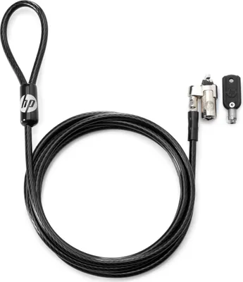 Obrázek produktu pro HP Lankový zámek Keyed 10 mm, 1,83 m, Kulatý klíč, Pozinkovaná ocel, Černá