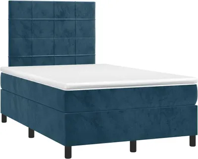 Produktbild von vidaXL Boxspringbett mit Matratze Dunkelblau 120x190 cm Samt