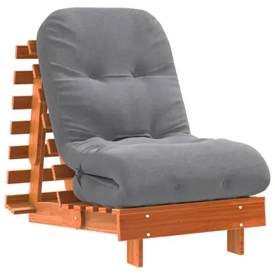 Produktbild von Futon Schlafsofa mit Matratze Braun 60x206x11 Massivholz Kiefer