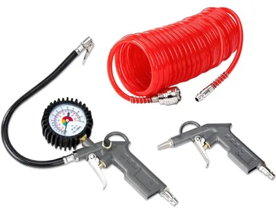 Image de Kit compresseur d'air - Ensemble de 3 pièces, tuyau de 5 m, 115 PSI