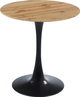 Produktbild von Säulentisch Holz Wildeiche-Optik Gerade Kante 90 cm Metall-Tulpenfuß STOCKHOLM